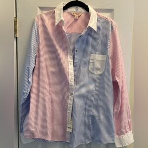 Brooks Brothers - Boyfriend style color-block button-down shirt - size 14